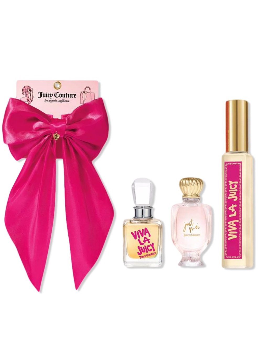 Juicy Couture Viva La Juicy & Just Moi Gift Set Trio with Satin Pink Bow